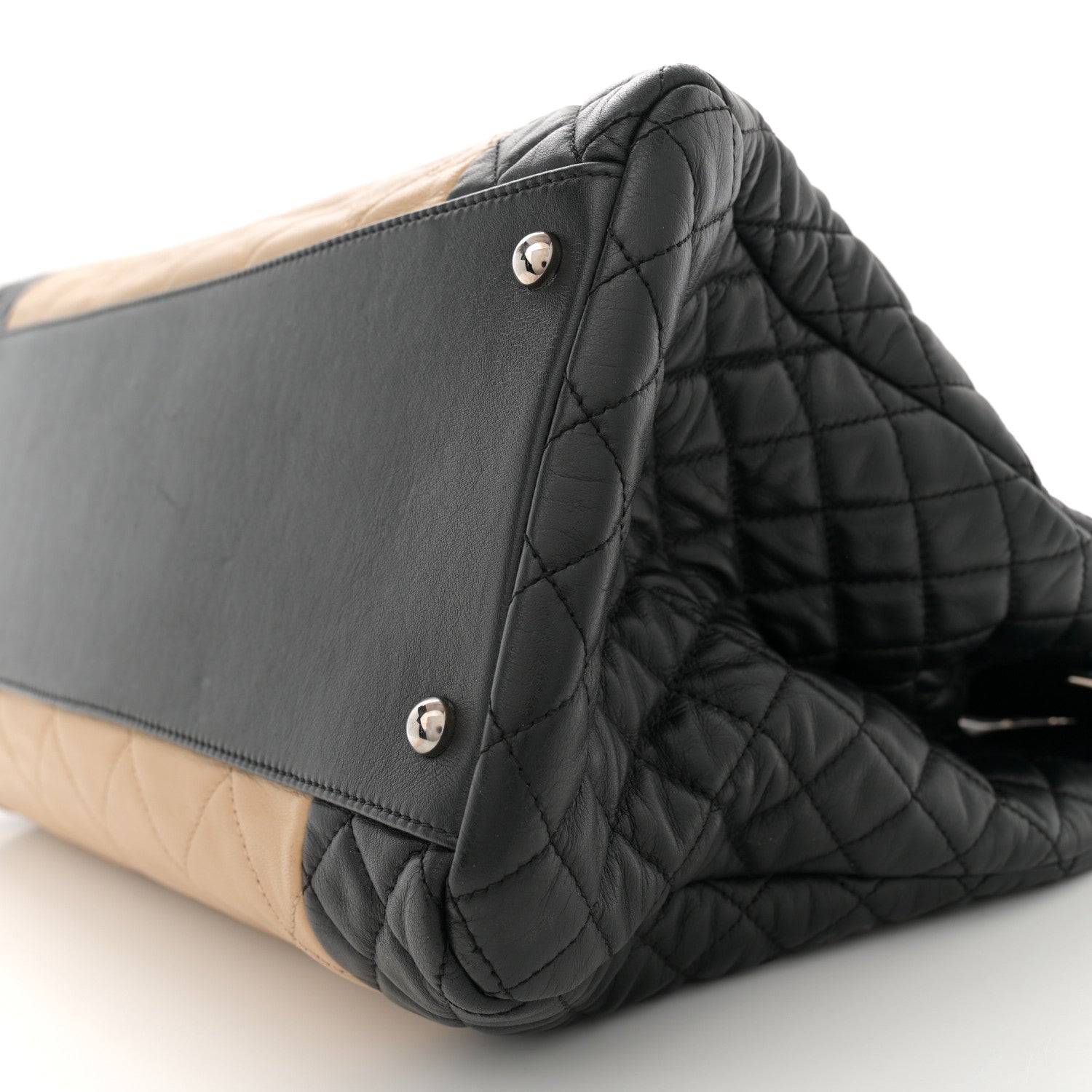 Chanel Lambskin Quilted Large CC Shopping Tote Black Rose Clair 11 of 15