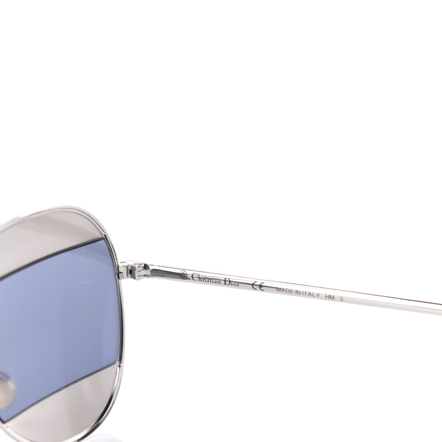 Metal Split 1 Aviator Sunglasses Silver Blue