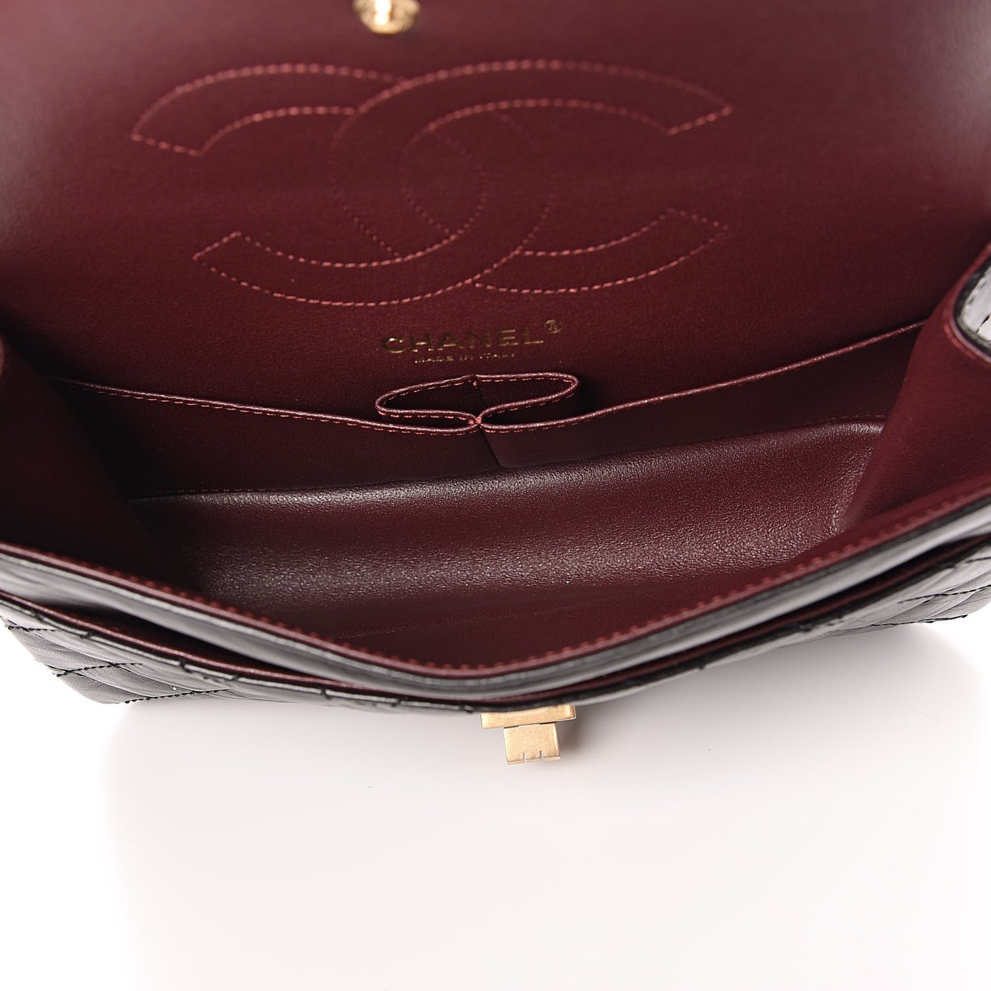 Aged Calfskin Quilted 2.55 Reissue 225 Flap Black