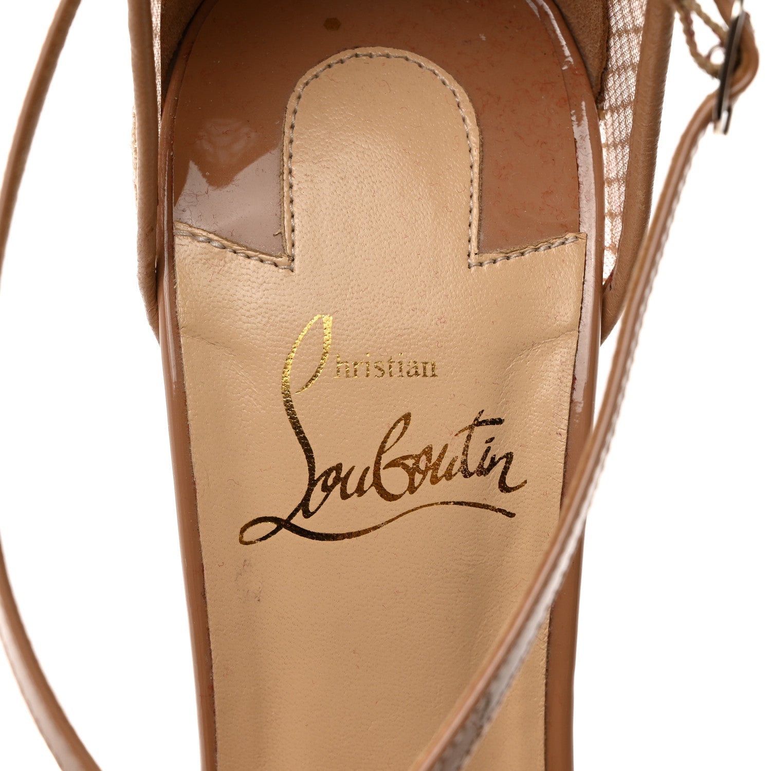 Christian Louboutin Patent Mesh Slikova Sandals Pumps 36.5 Nude 7 of 8