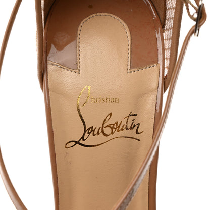 Christian Louboutin Patent Mesh Slikova Sandals Pumps 36.5 Nude 7 of 8