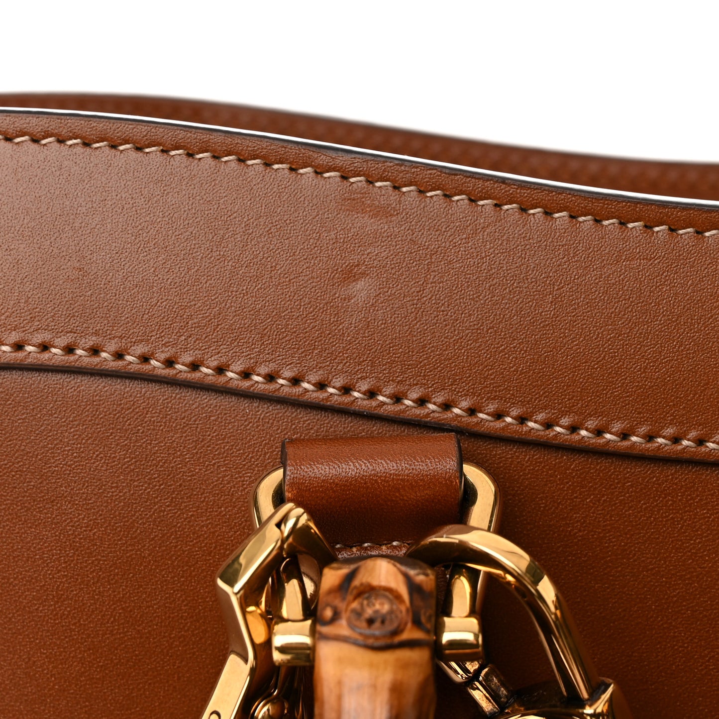 Charisma Calfskin Gucci Embossed Medium Diana Tote Bag Peanut Brown