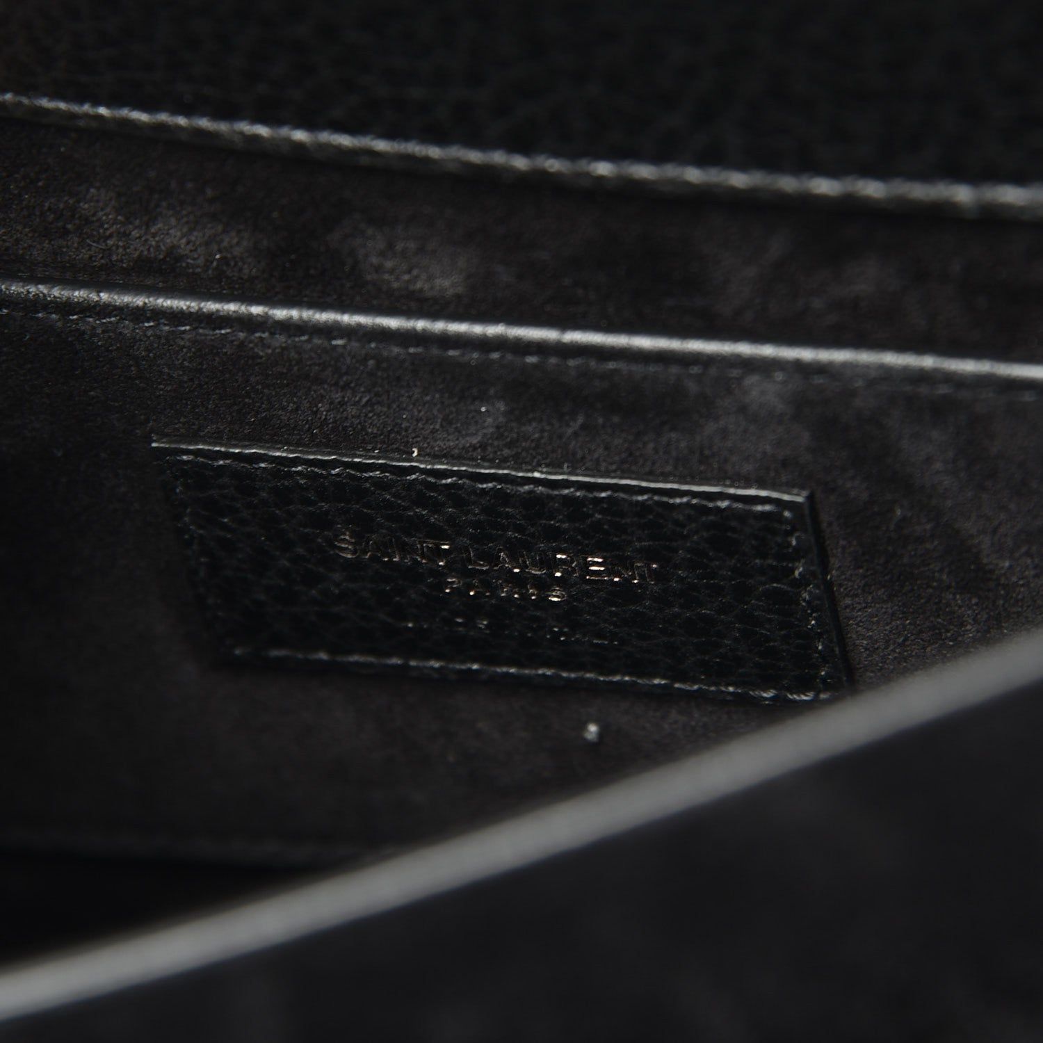 Saint Laurent Grained Calfskin Medium Monogram Sunset Black Ecru 5 of 5