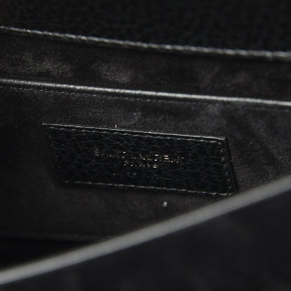 Saint Laurent Grained Calfskin Medium Monogram Sunset Black Ecru 5 of 5