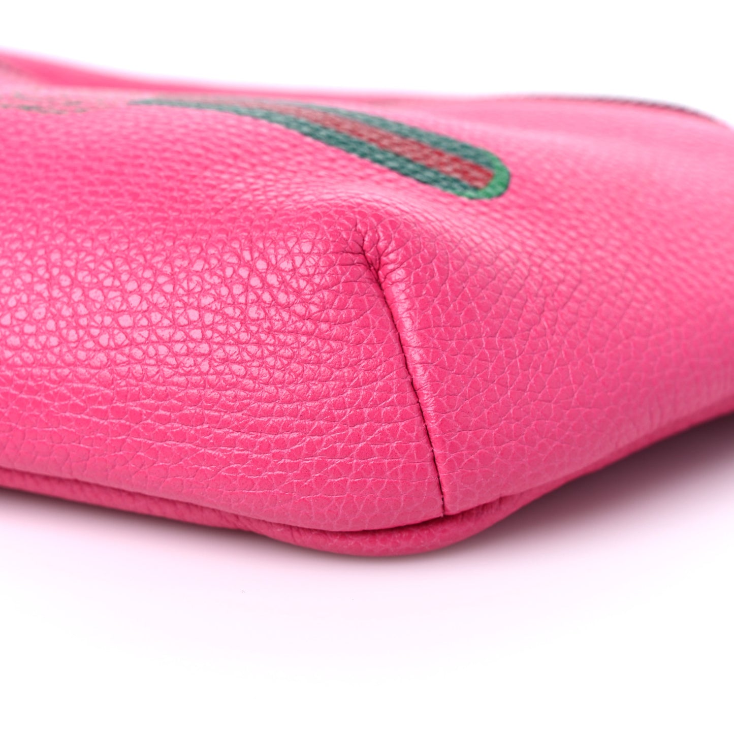 Grained Calfskin Small Logo Belt Bag Box Pink Green