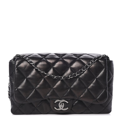 Chanel Lambskin Quilted 3 Accordion Flap Bag Black 1 of 12