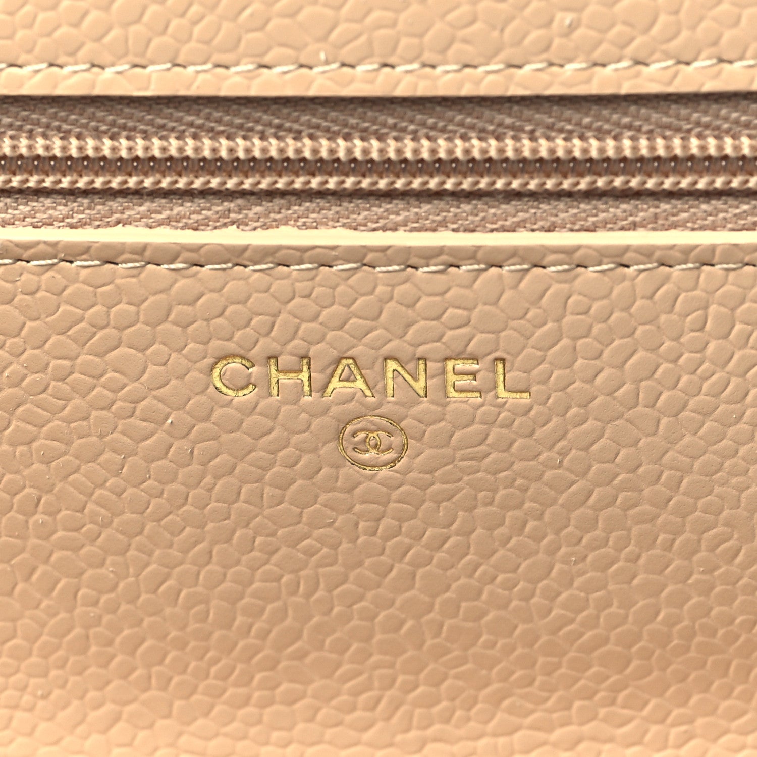 Chanel Caviar Quilted Wallet On Chain WOC Beige 8 of 12