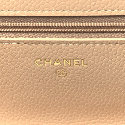 Chanel Caviar Quilted Wallet On Chain WOC Beige 8 of 12