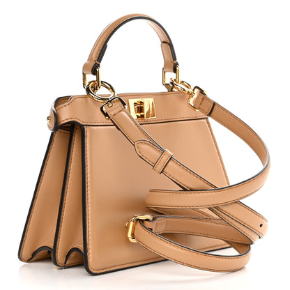 Fendi Shiny Nappa Petite Peekaboo I SEE U Satchel Miele Scuro 2 of 9
