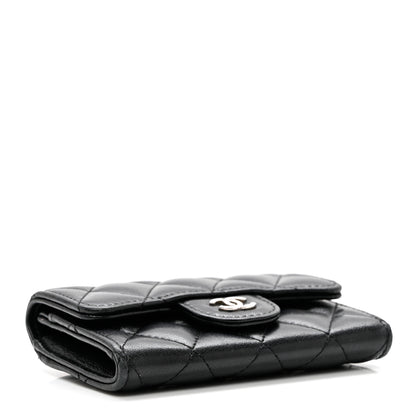 Chanel Lambskin Quilted Flap Card Holder Wallet Black 4 of 8