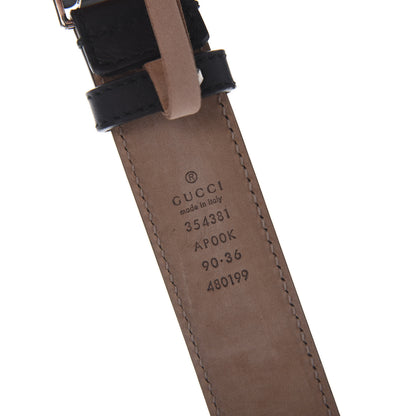 Gucci Calfskin Crystal Interlocking G Belt 90 36 Black 5 of 5