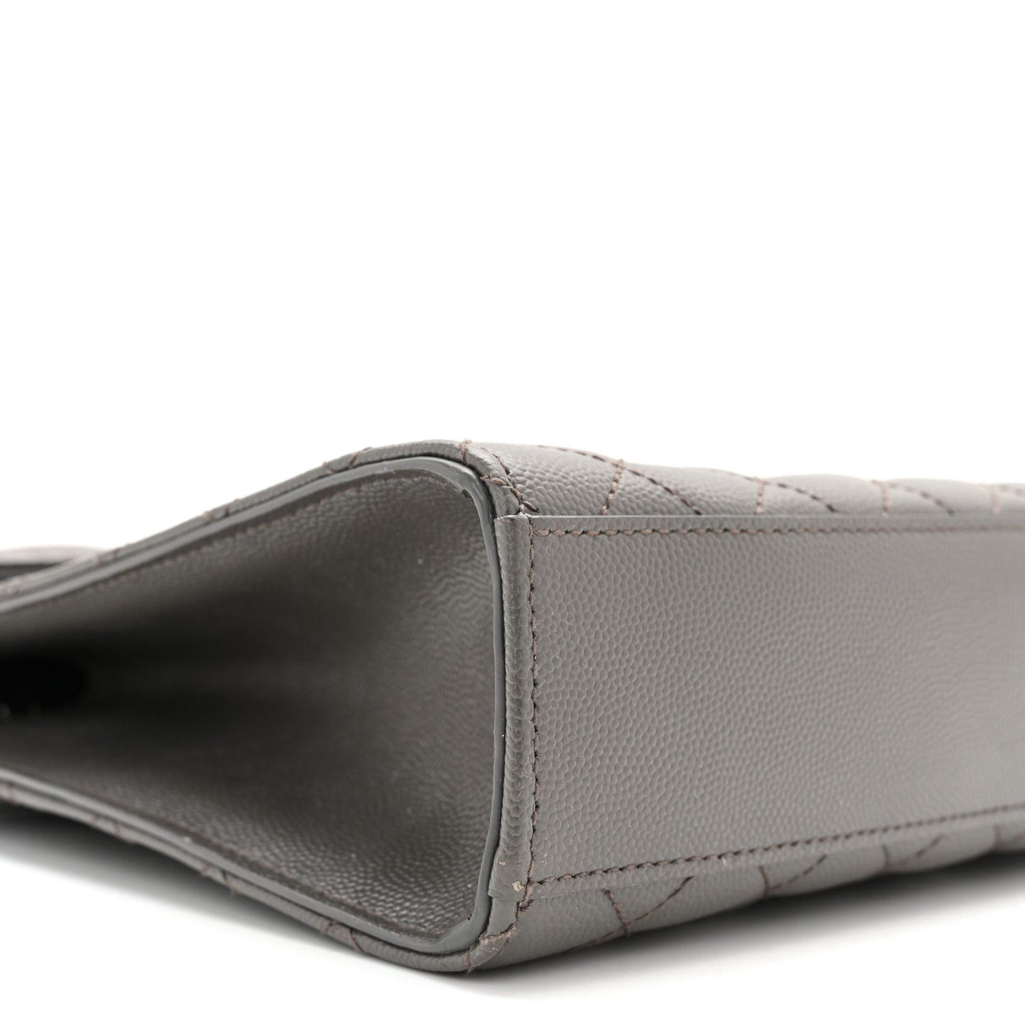 Grain De Poudre Textured Mixed Matelasse Triquilt Large Monogram Satchel Asphalt