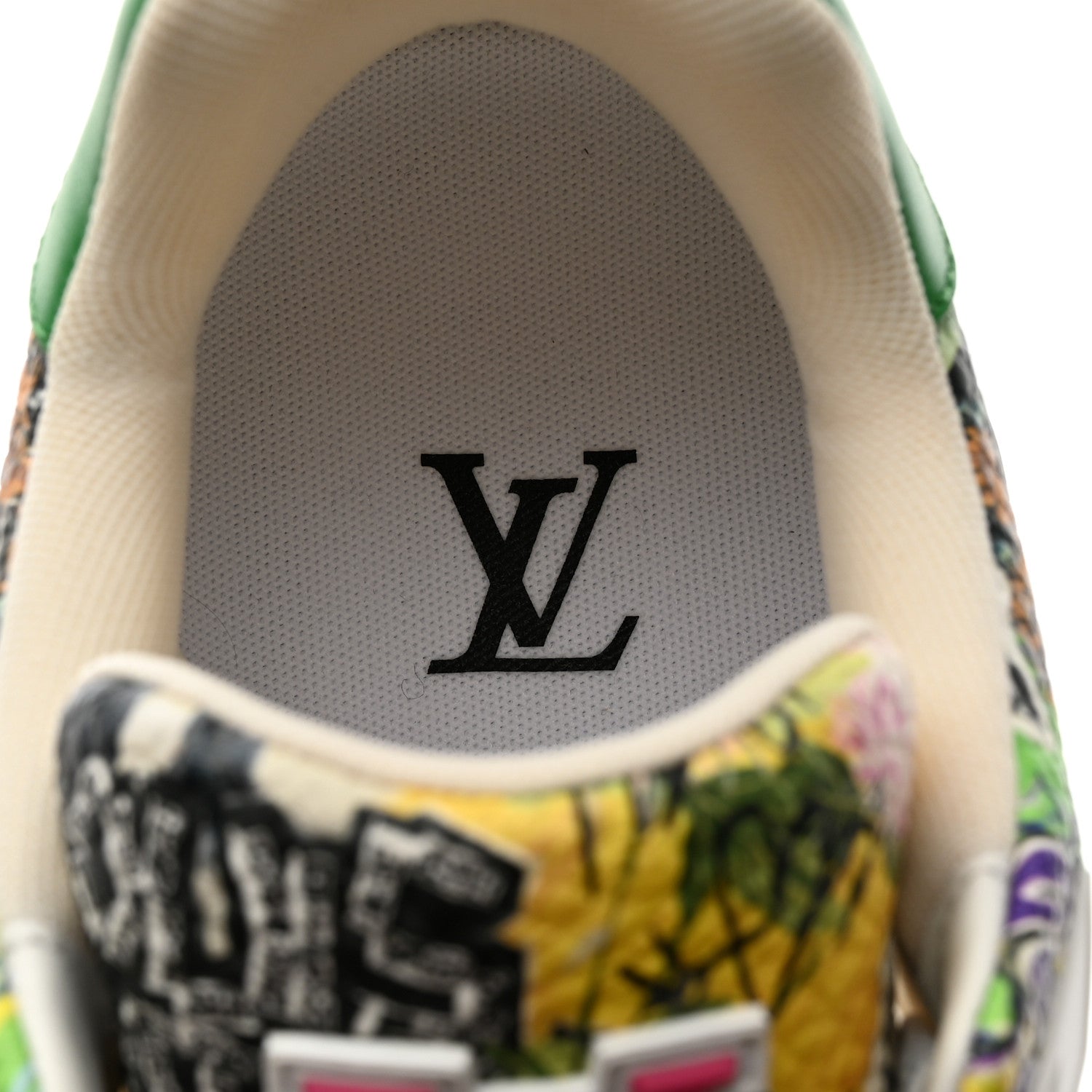 Louis Vuitton Calfskin Monogram #54 Comic Mens Sneakers 5.5 White Green 6 of 9