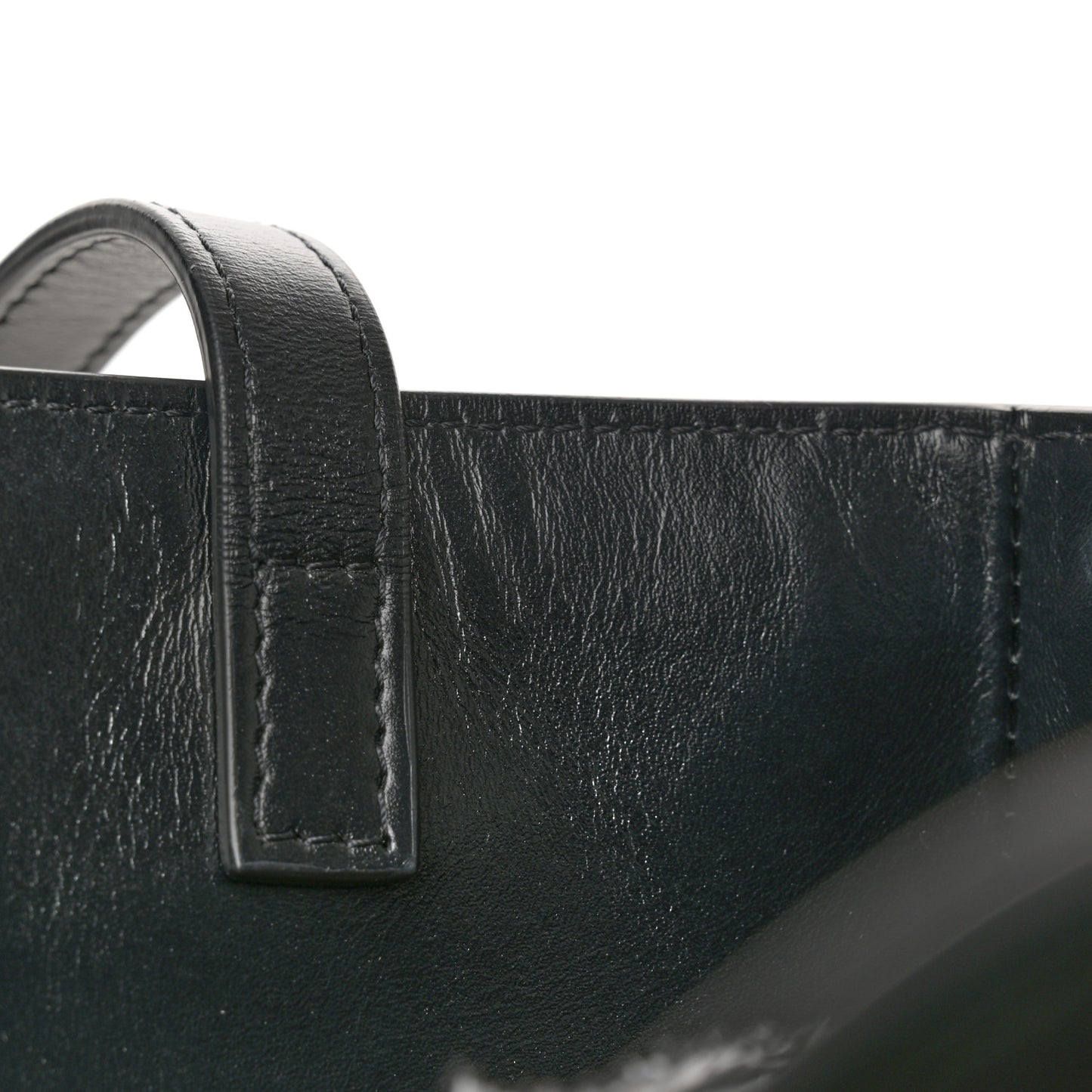 Canvas Calfskin Square Cabas Tote Vanilla Black