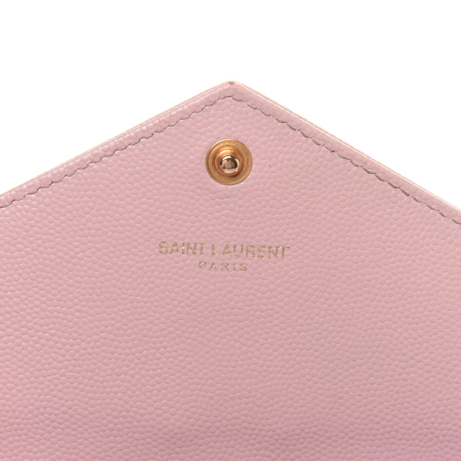 Saint Laurent Grain De Poudre Matelasse Chevron Monogram Flap Wallet Pale Pink 6 of 20