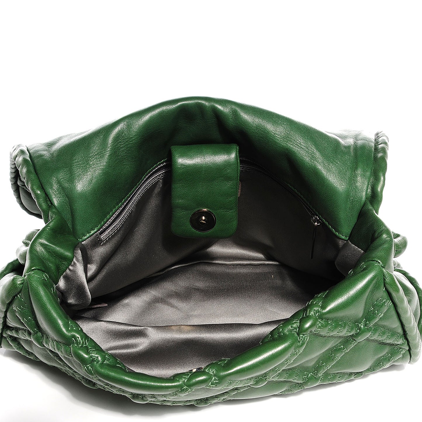 Lambskin Hidden Chain Flap Green