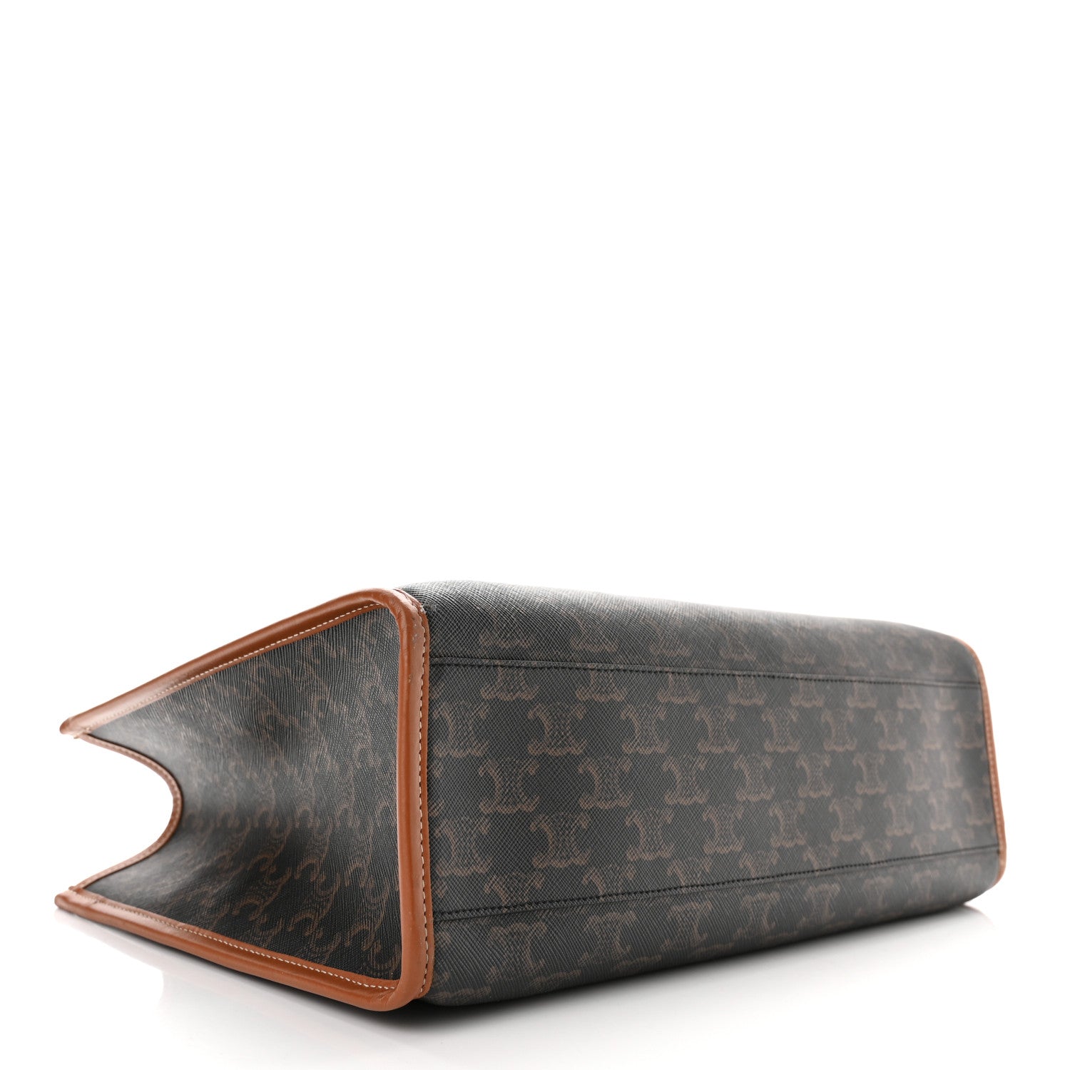 Celine Triomphe Canvas Calfskin Mini Horizontal Cabas Tan 4 of 9