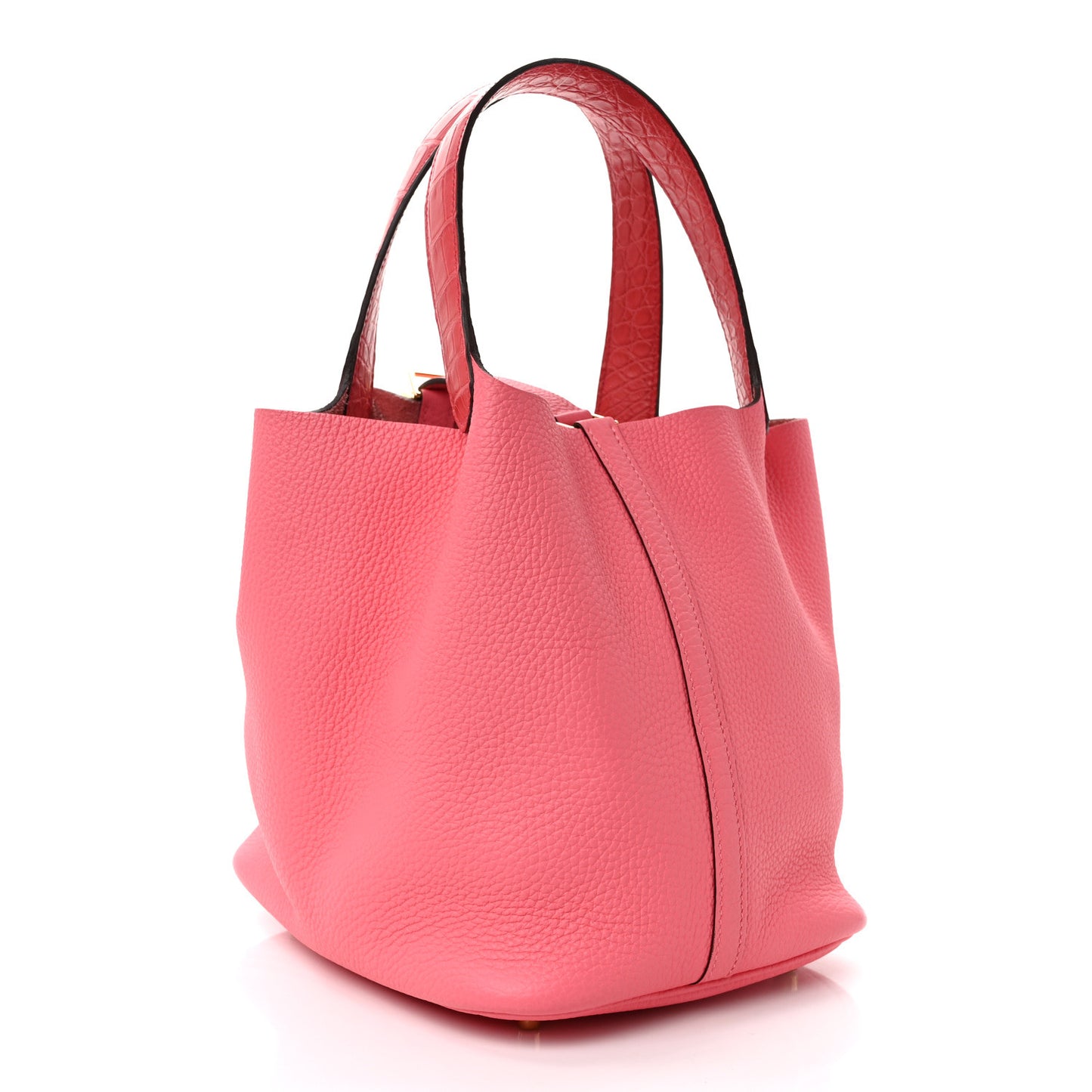 Taurillon Clemence Matte Alligator Picotin Lock Touch 22 Rose Azalee Bougainvillea