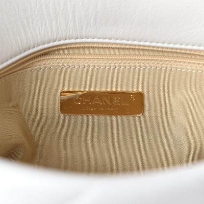 Chanel Goatskin Quilted Medium 19 Flap White 5 of 9