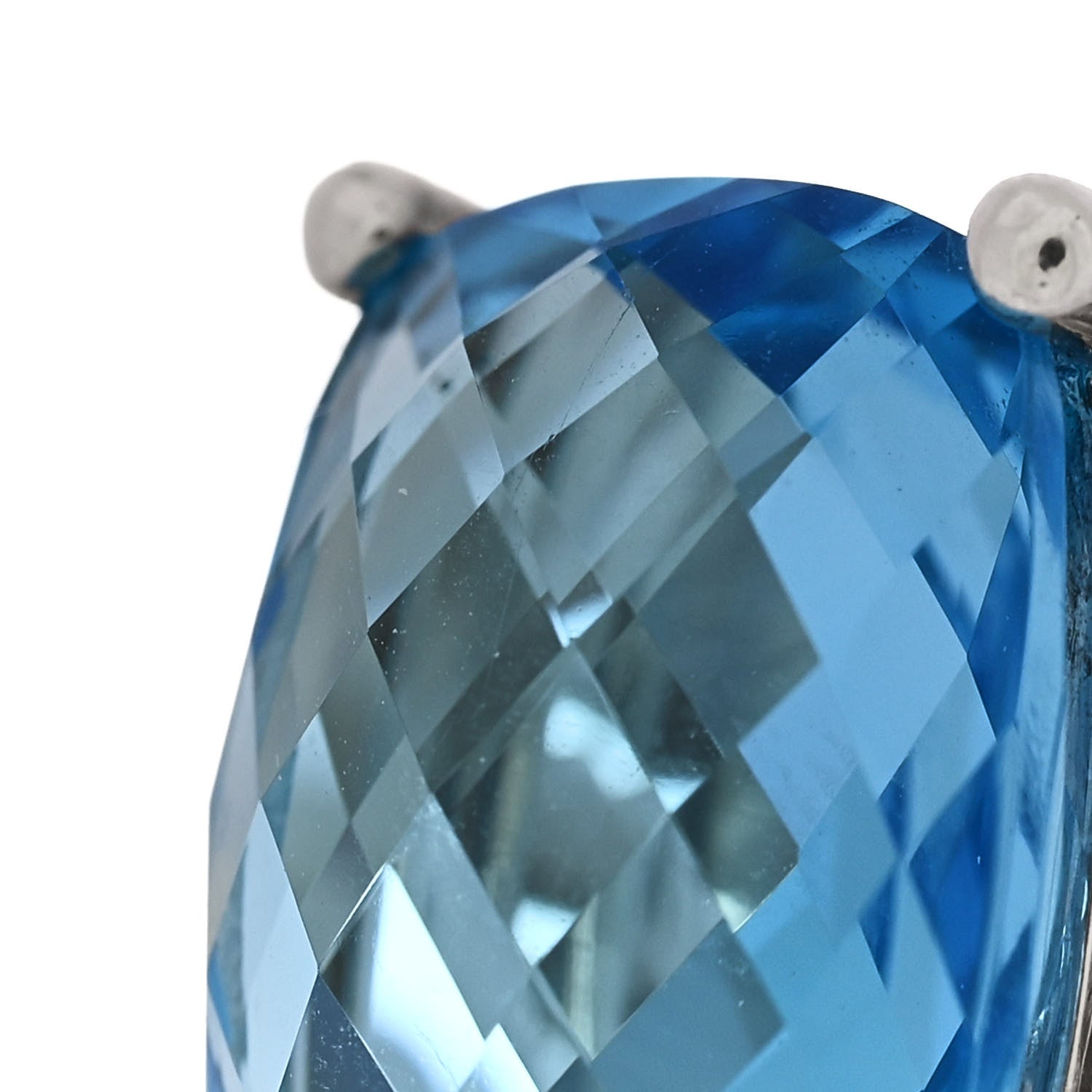 David Yurman Sterling Silver Diamond Blue Topaz 16mm Wheaton Ring 61 9.5 6 of 6