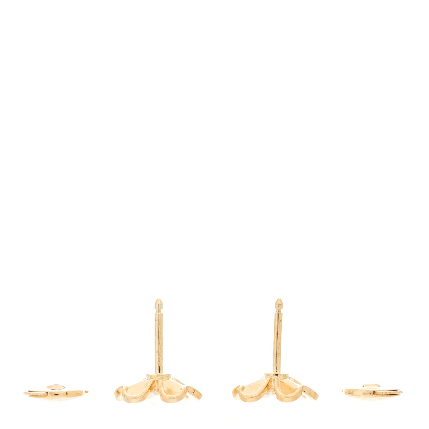 Van Cleef & Arpels 18K Yellow Gold Diamond Mini Frivole Earrings 3 of 4
