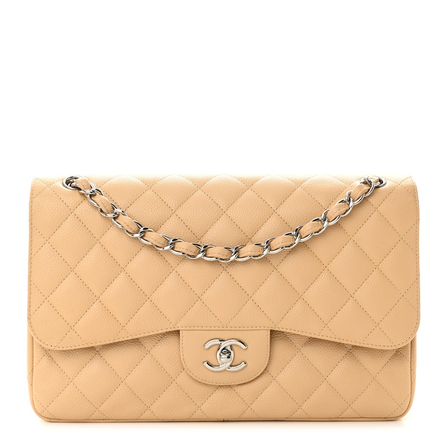 Chanel Caviar Quilted Jumbo Double Flap Beige Clair 1 of 11