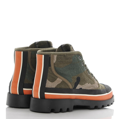 Valentino Garavani Canvas Camouflage Sneaker Boots 37 Army Green 4 of 7