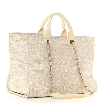 Chanel Lurex Boucle Medium Deauville Tote White 2 of 12