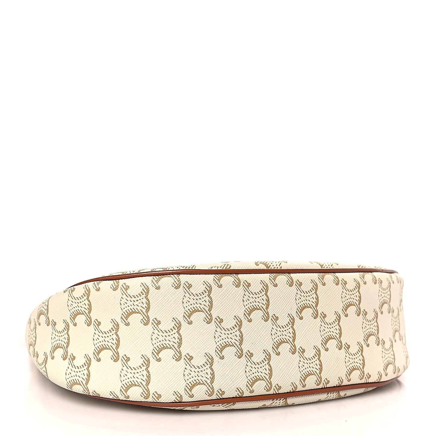 Canvas Calfskin Ava Triomphe Shoulder Bag White
