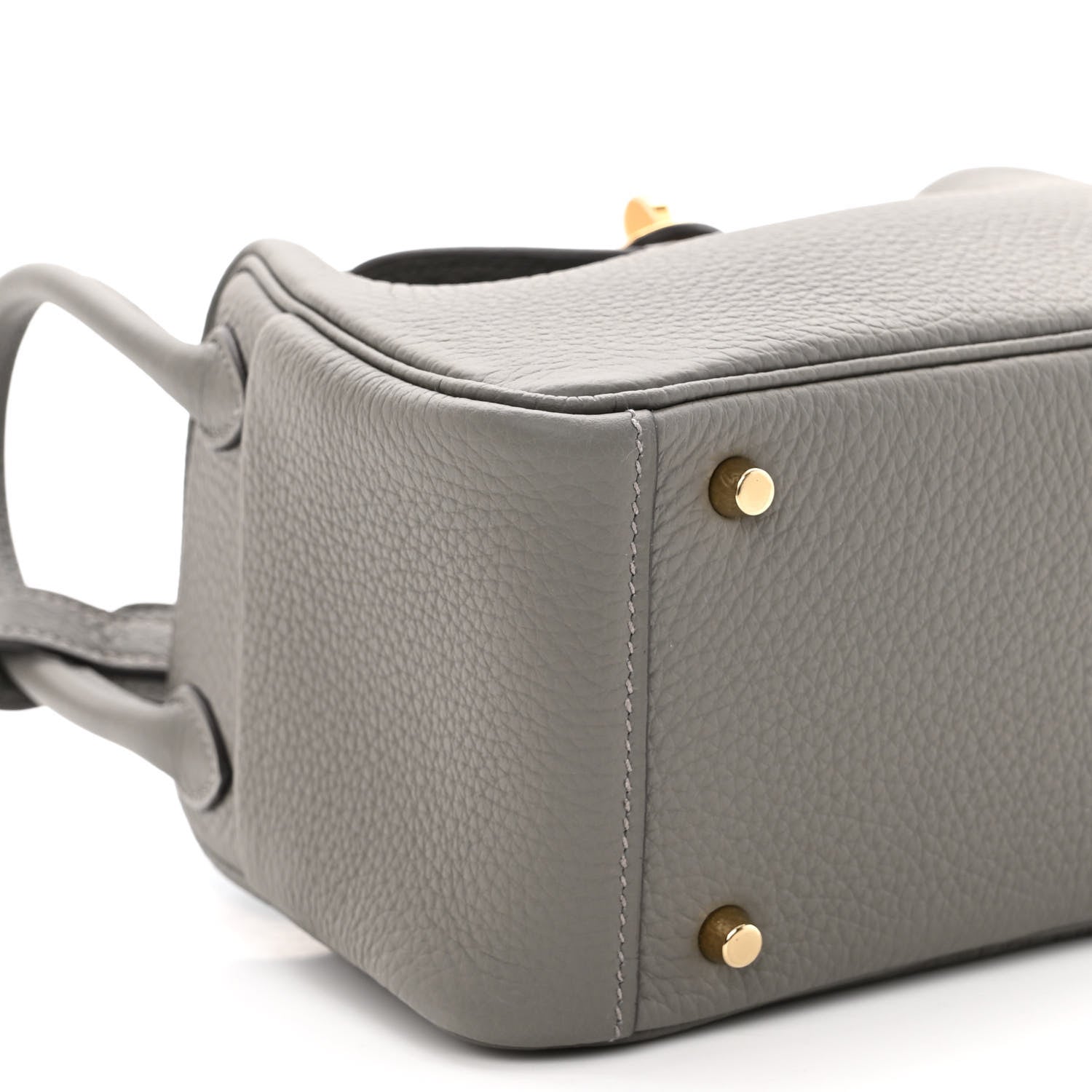 Hermes Taurillon Clemence Mini Lindy 20 Gris Meyer 9 of 10