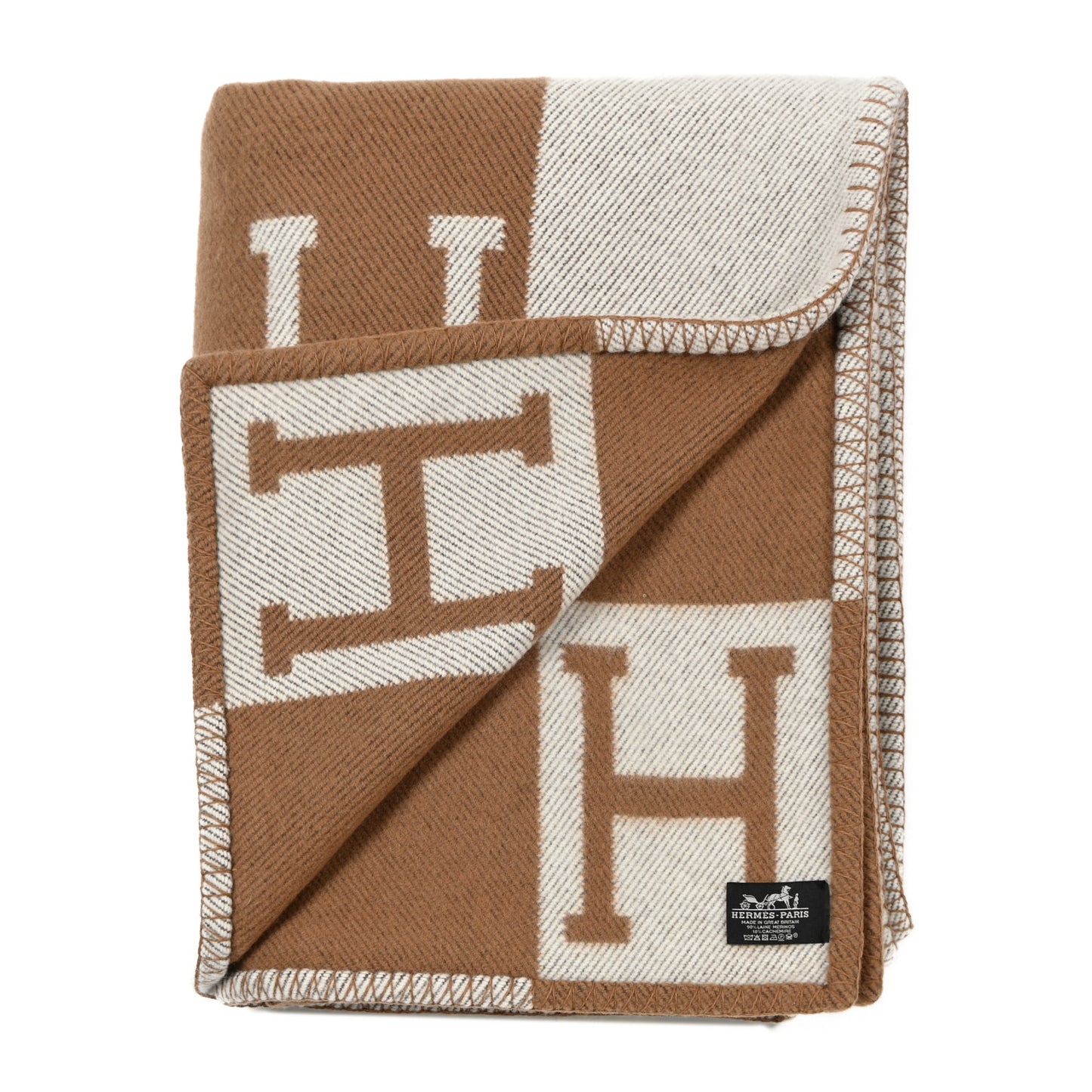 Wool Cashmere Avalon Blanket Ecru Camel