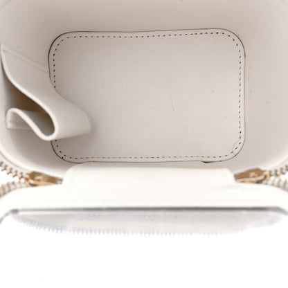 Chanel Caviar Quilted Enamel Coco Casino Mini Vanity Case With Chain White 5 of 10
