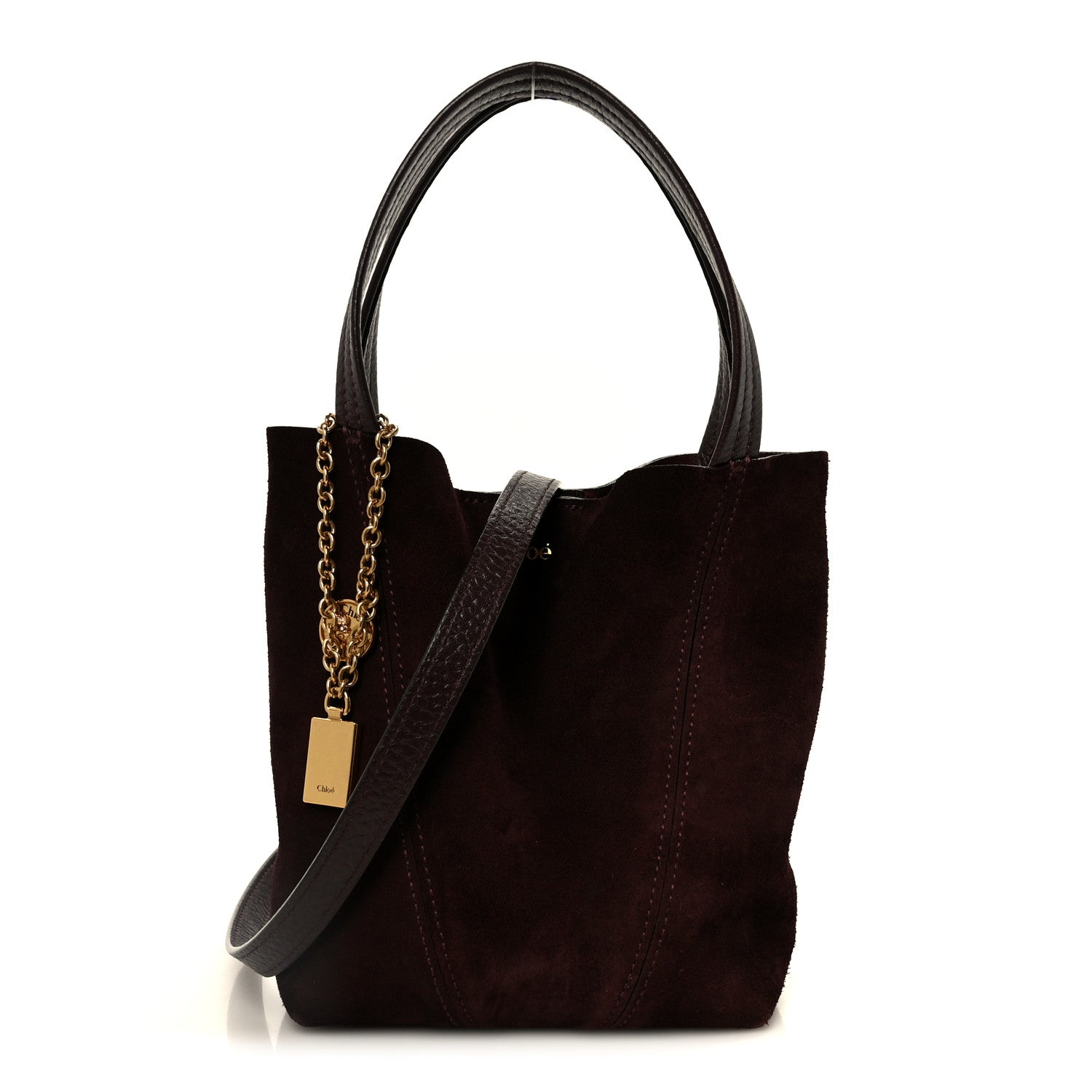 Chloe Suede Small Spin Tote Deep Violine 1 of 11