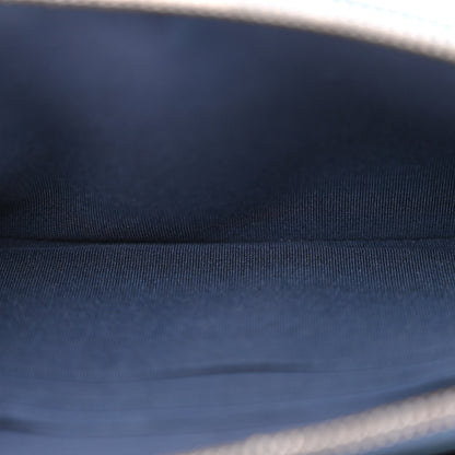 Chanel Metallic Caviar Quilted Small Boy Clutch With Chain Navy 6 of 13