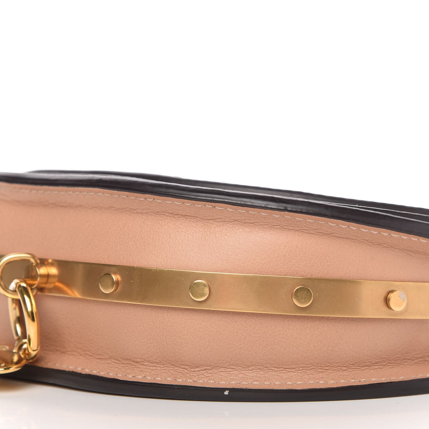 Calfskin Small Nile Bracelet Minaudiere Bag Biscotti Beige