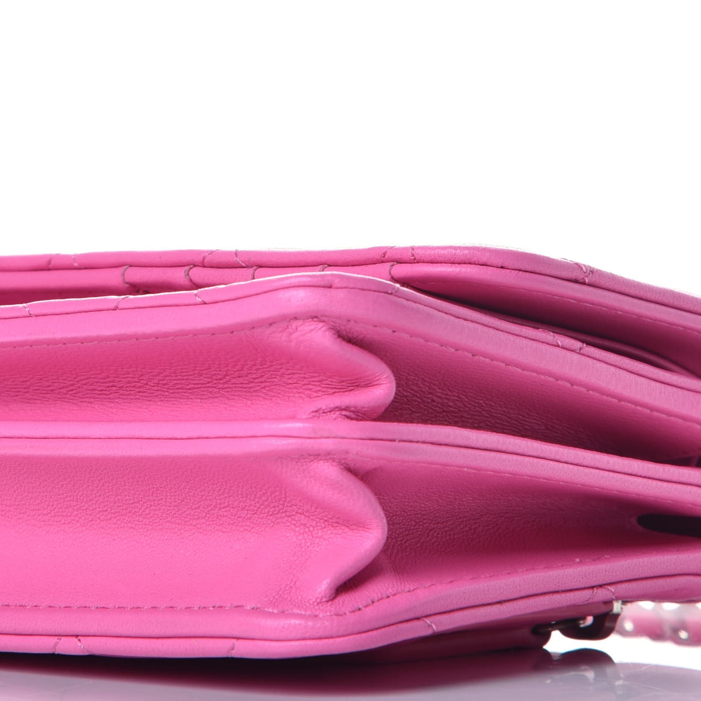 Lambskin Quilted Mini Wallet On Chain WOC Pink