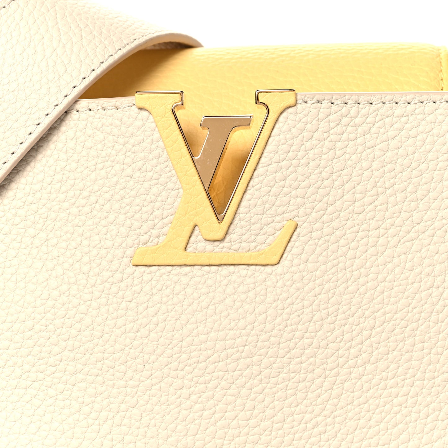 Taurillon Capucines MM Cream Plume Yellow