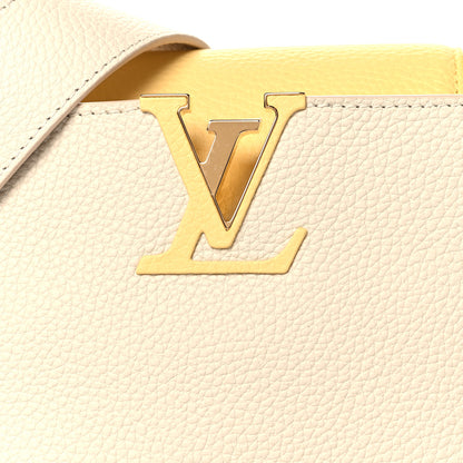 Louis Vuitton Taurillon Capucines MM Cream Plume Yellow 7 of 9