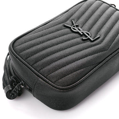 Saint Laurent Grain De Poudre Matelasse Monochrome Monogram Mini Lou Camera Bag Black 9 of 10
