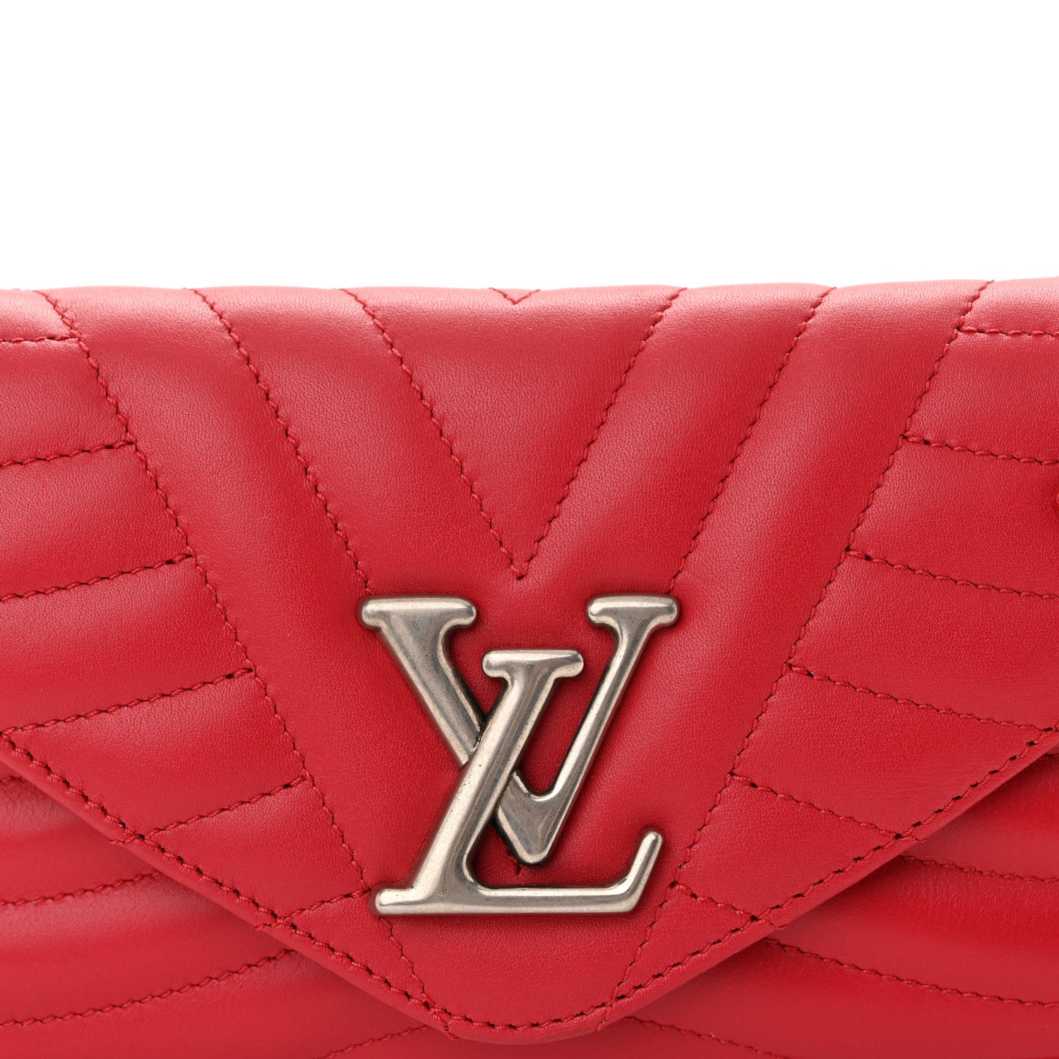 Louis Vuitton Calfskin New Wave Chain Pochette Scarlet 7 of 9