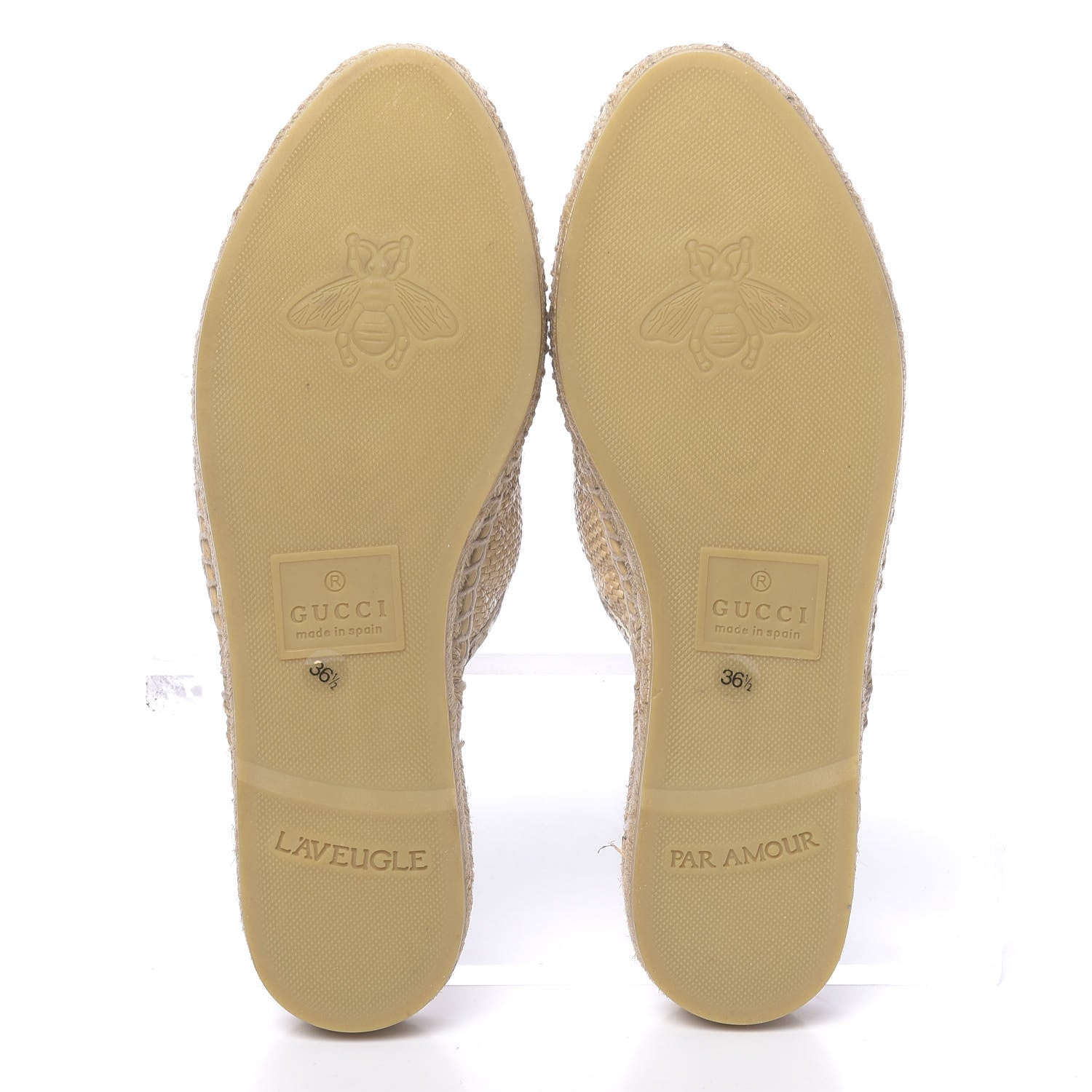 Gucci Straw Elaphe Matelasse GG Marmont Espadrille Slippers 36.5 Natural Cream Brown 5 of 11