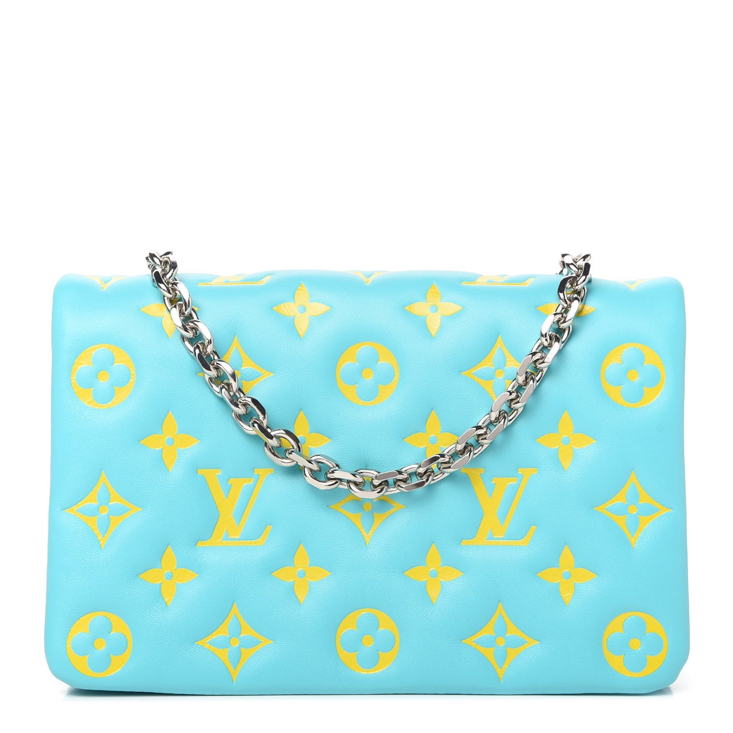 Lambskin Embossed Monogram Vuittamins Pochette Coussin Menthe Jaune