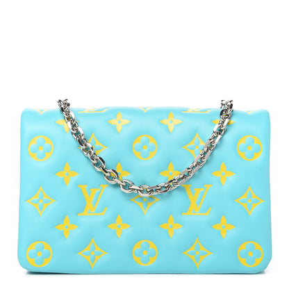 Louis Vuitton Lambskin Embossed Monogram Vuittamins Pochette Coussin Menthe Jaune 1 of 11