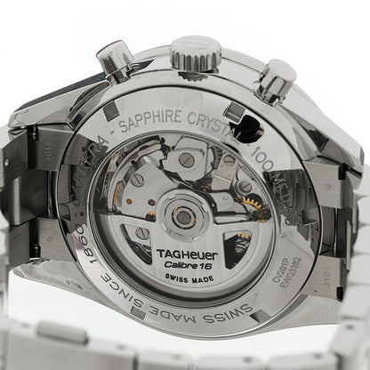 Tag Heuer Stainless Steel Black Mother of Pearl 41mm Carrera Chronograph Automatic Watch CV201P 4 of 4
