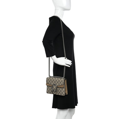 Gucci GG Supreme Monogram Mini Dionysus Shoulder Bag Taupe 2 of 12