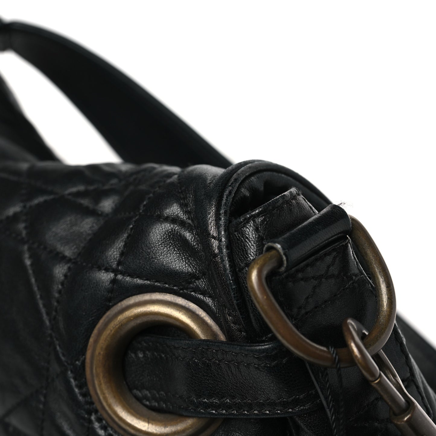 Lambskin Cannage Flap Bag Black