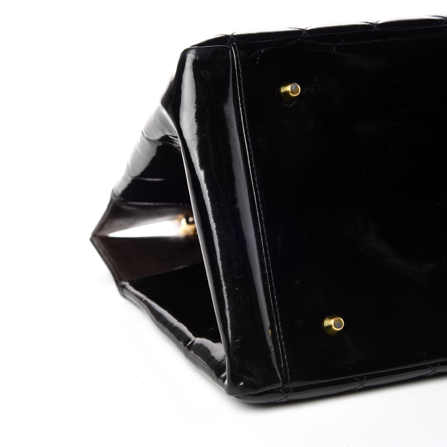 Patent Quilted Grand Shopping Tote GST Black