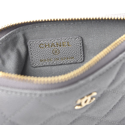 Chanel Caviar Quilted Small Cosmetic Case Grey 6 of 7