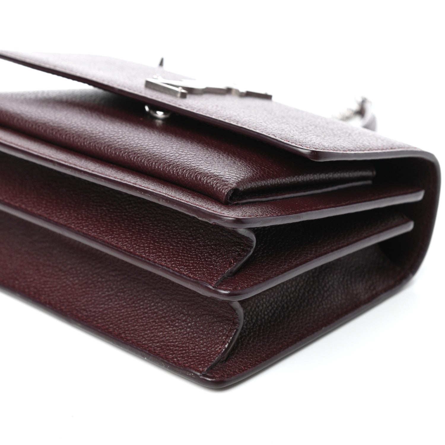 Saint Laurent Grained Calfskin Small Monogram Sunset Amaranto 9 of 9
