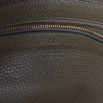 Valentino Garavani Pebbled Calfskin Medium Rockstud Tote Army Green 5 of 7